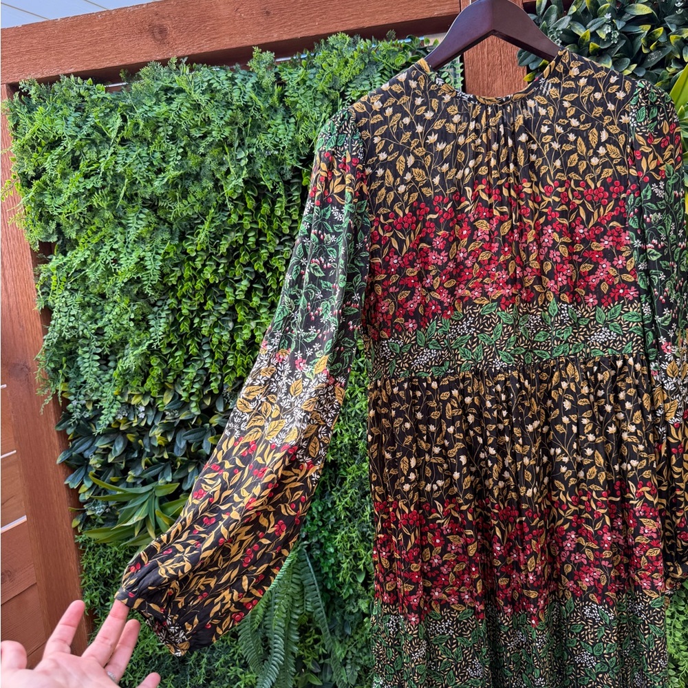 Rare early doen willow dress 100% silk autumn harvest maxi - Picture 2 of 6